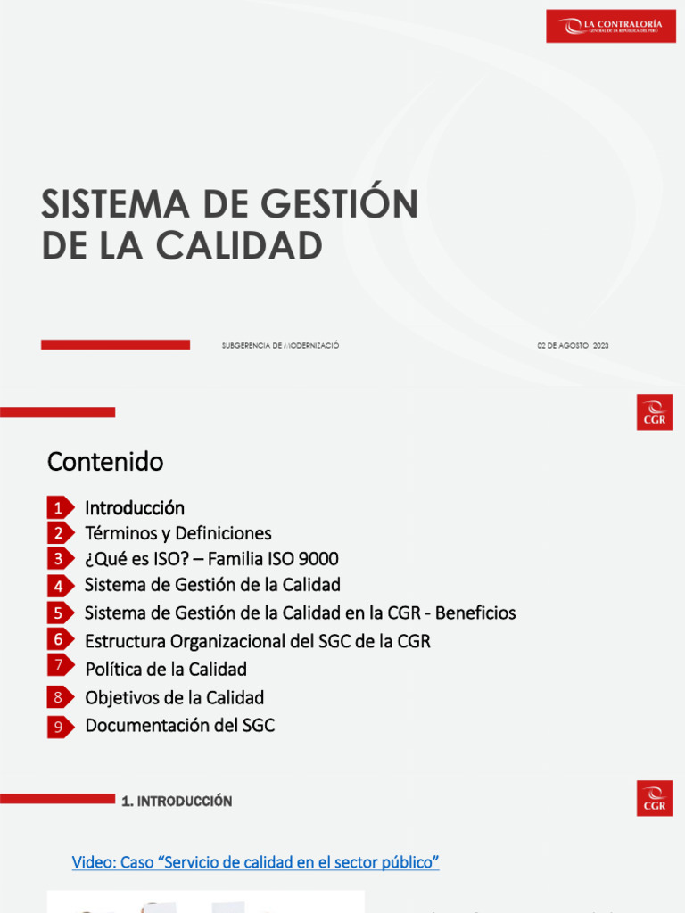 Sistema de Gestión de Calidad en la CGR | PDF | Sistema de manejo de ...