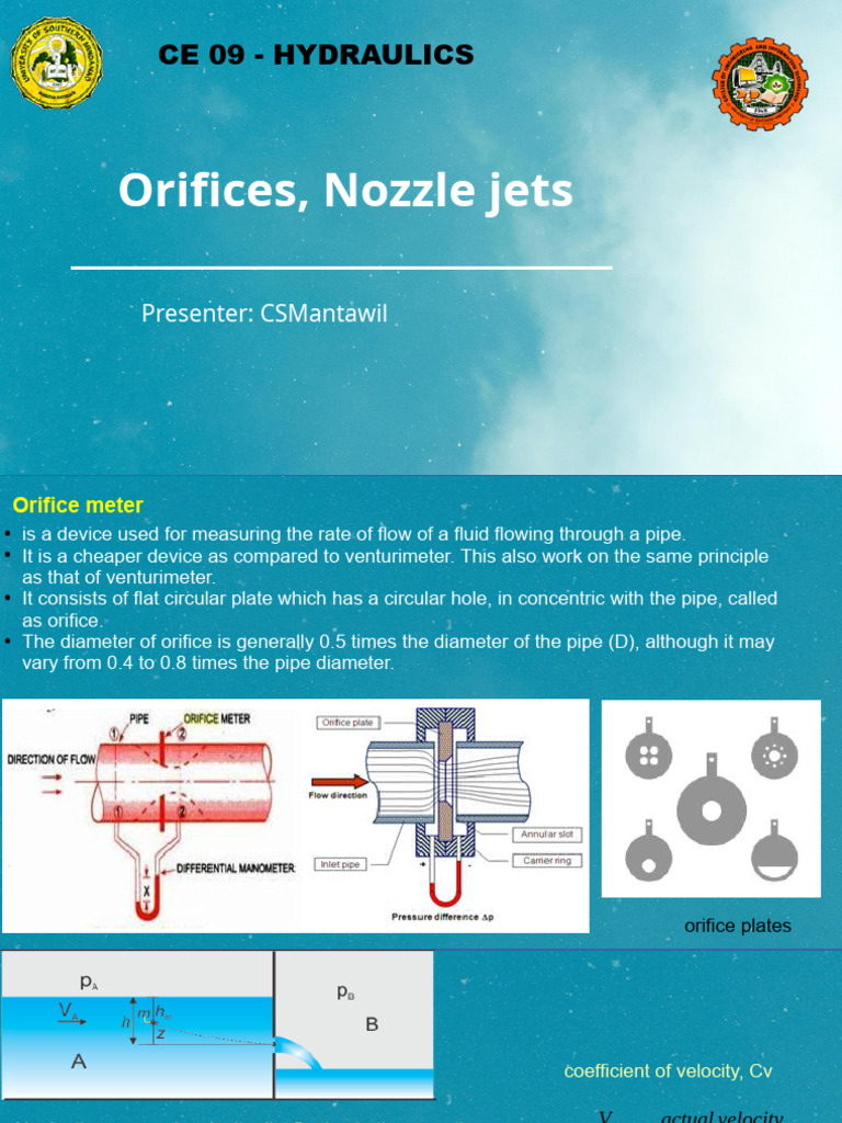 Orifice Meter and Jet Flow Dynamics | PDF | Continuum Mechanics | Gases