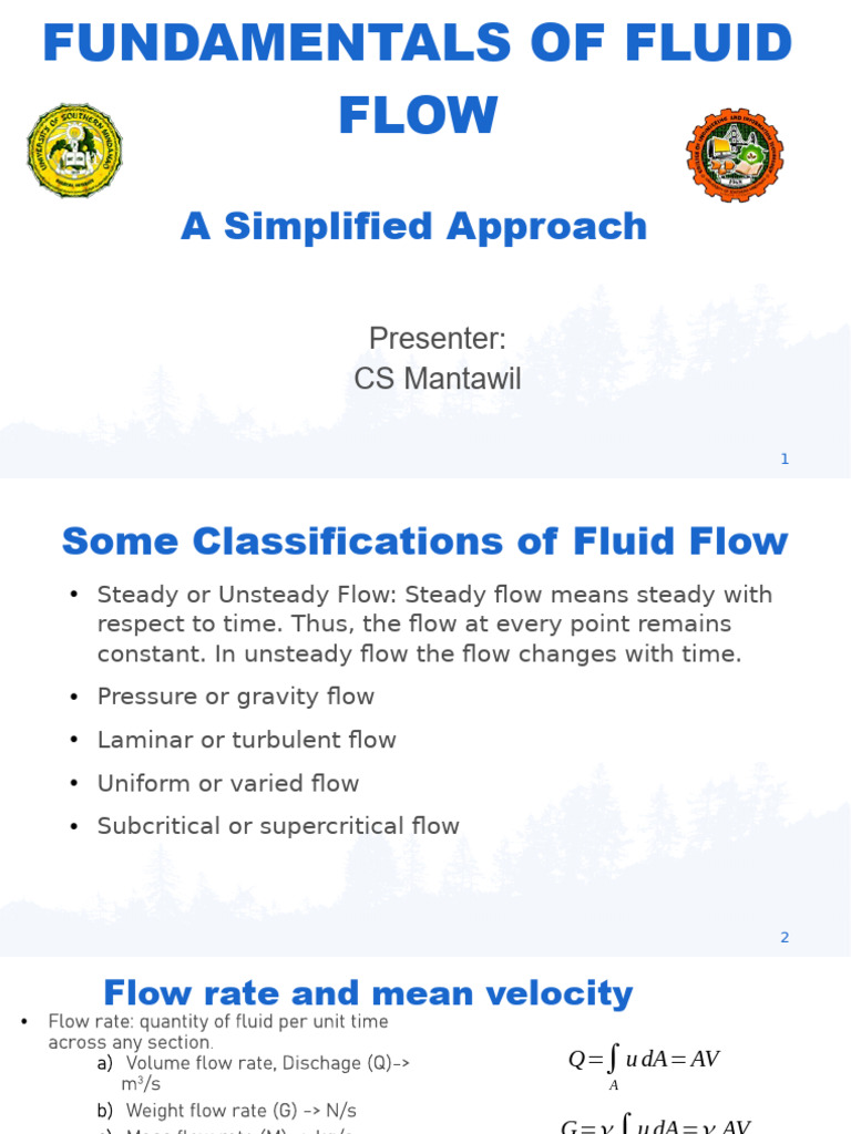 Fluid Flow Fundamentals Explained | PDF | Fluid Dynamics | Discharge ...
