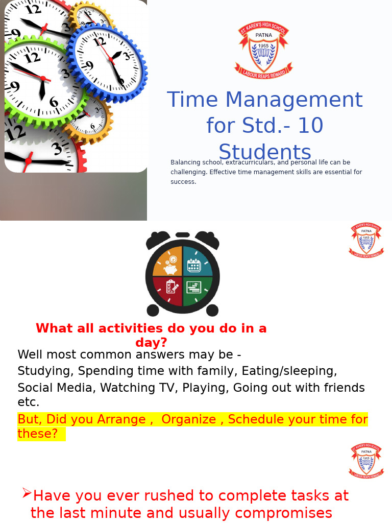 Time Management For STD 10 Students | PDF | Procrastination ...