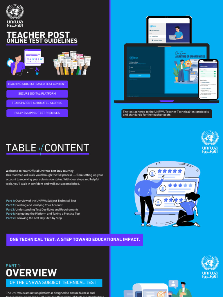UNRWA Teacher Test Day Guidelines | PDF | Password | Qr Code