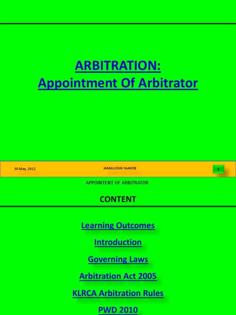 Appointment of Arbitrators in ADR | PDF | Arbitral Tribunal | Arbitration