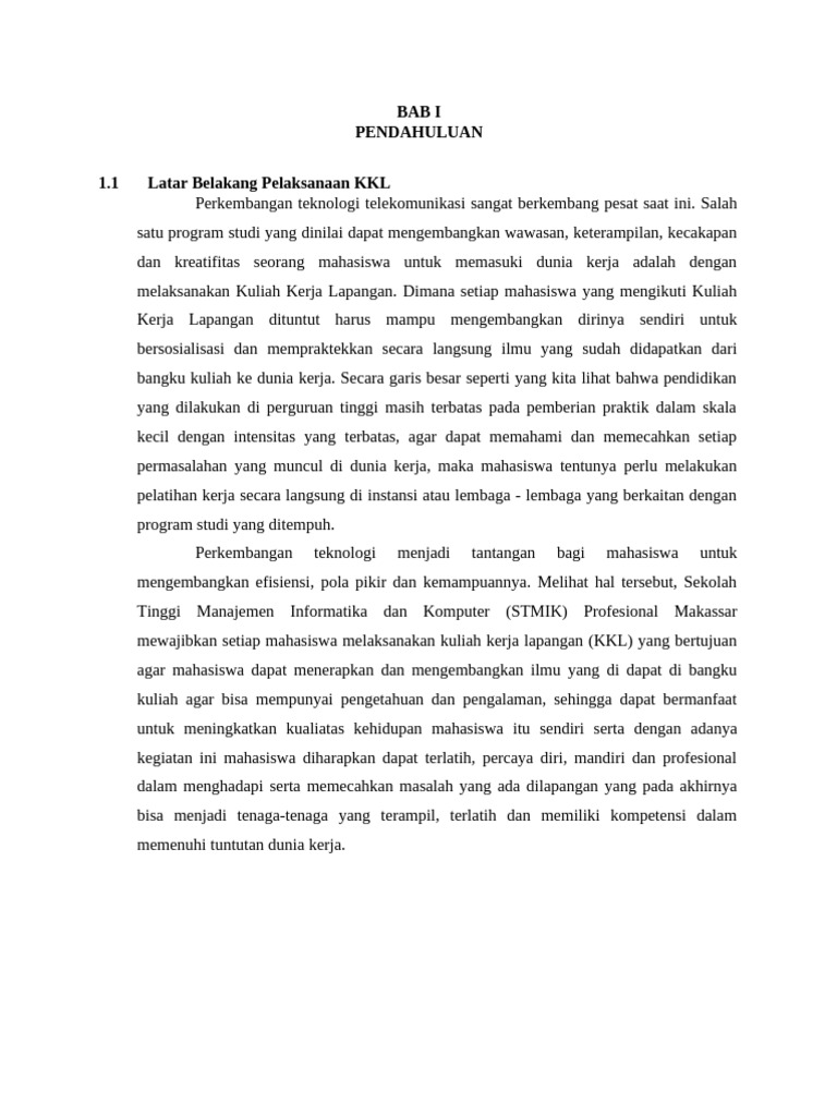 Kuliah Kerja Lapangan: Tujuan dan Manfaat | PDF