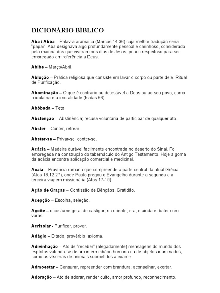 Dicionário Bíblico: Termos e Significados | PDF | YHWH | Nomes de Deus