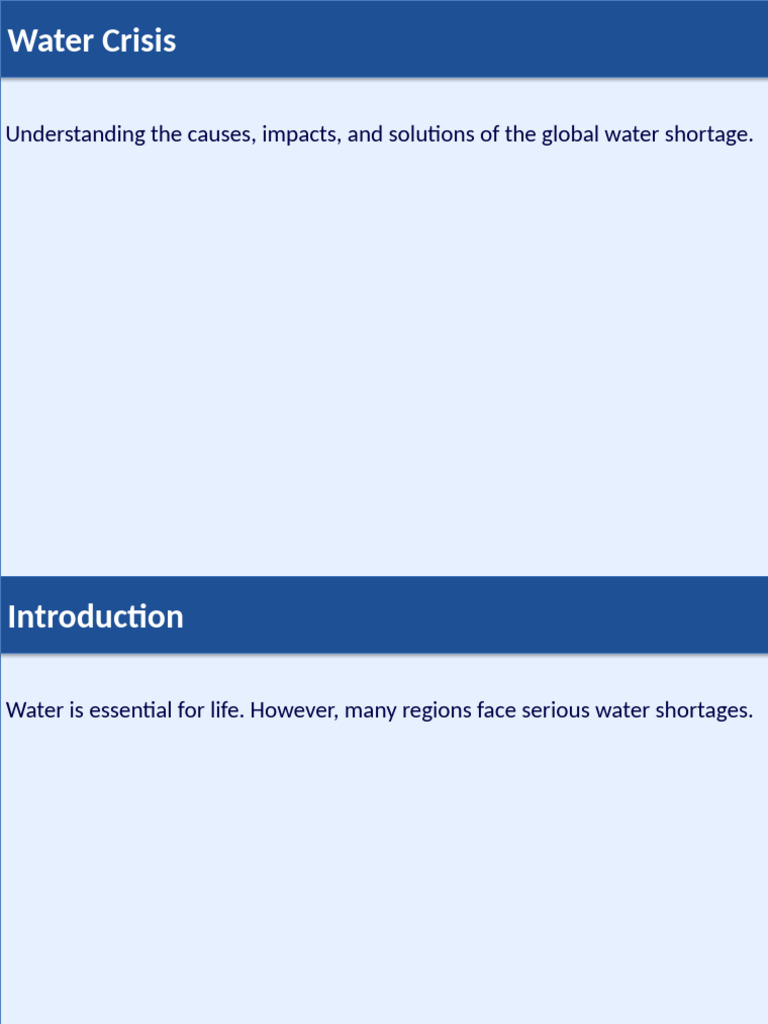 Global Water Crisis: Causes & Solutions | PDF