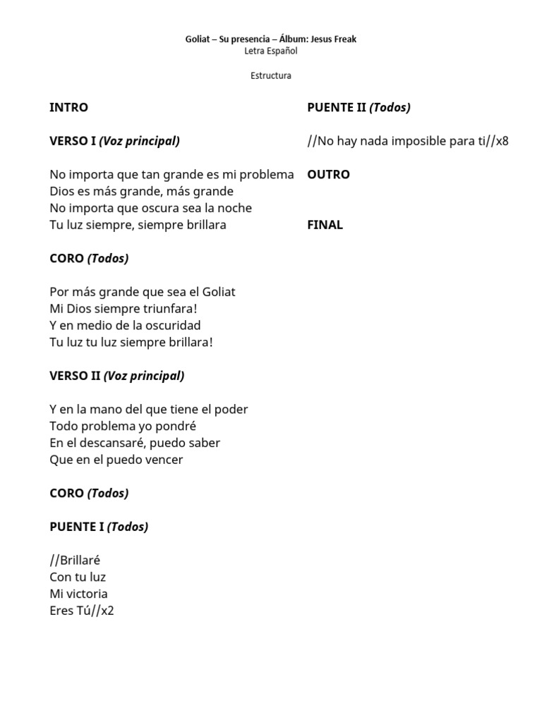 Letras de Canciones Cristianas en Español | PDF | Creencia religiosa y ...