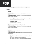 Download Philosophy of Business Ethics midterm study guide Silverman by Batool A SN95277 doc pdf