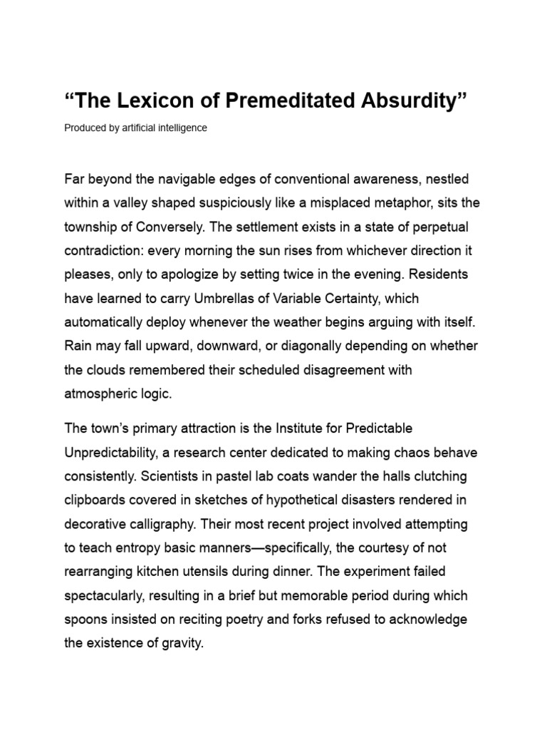 Absurdity in the Town of Conversely | PDF