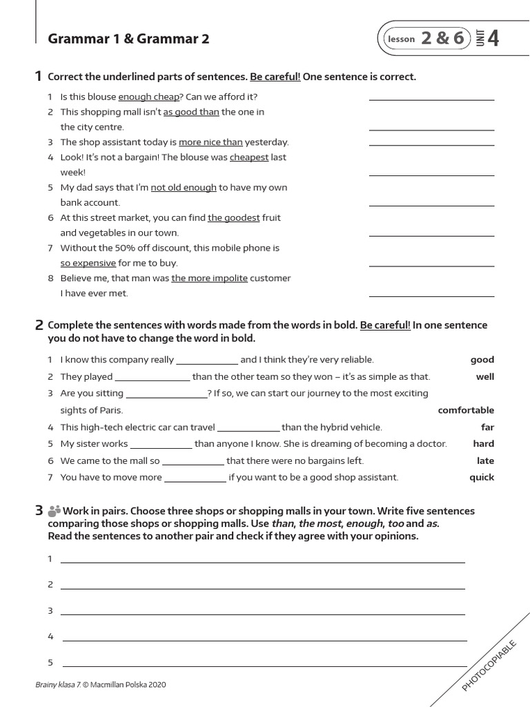 Grammar Exercises for Class 7 Students | PDF | Linguistics | Grammar