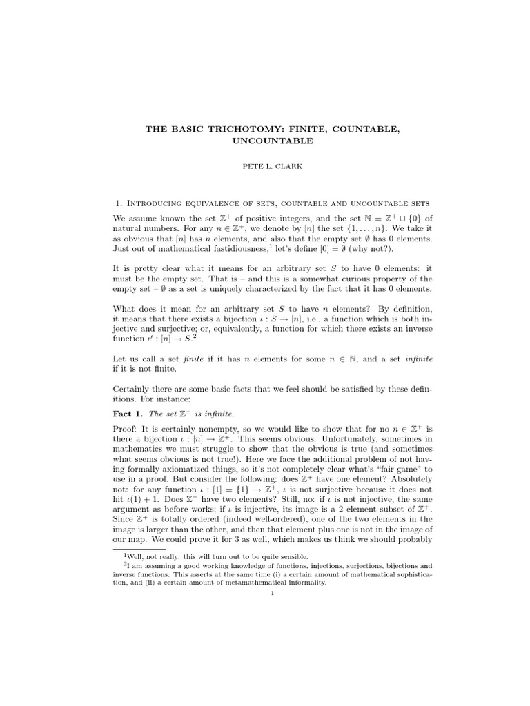Understanding Finite, Countable, Uncountable Sets | PDF | Set ...