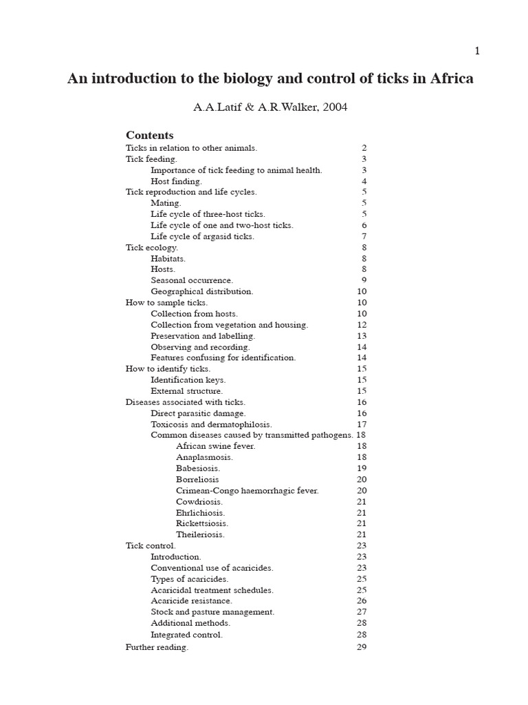 Ticks in Africa: Biology and Control | PDF | Egg | Zoology
