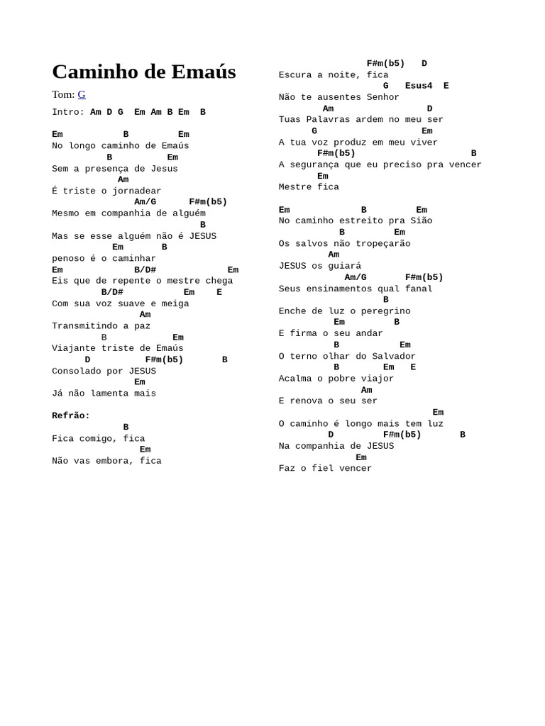 Letra da Música 