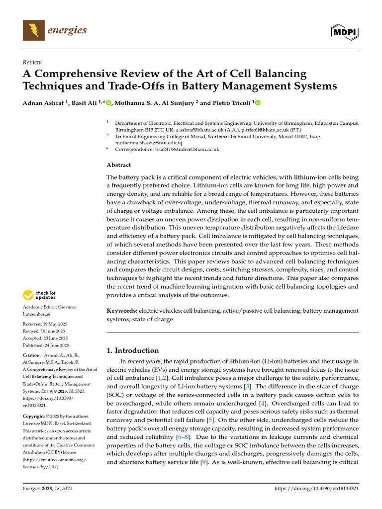 Cell Balancing Techniques in Battery Systems | PDF | Inductor | Transformer