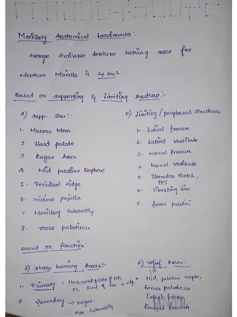 Notes Anatomical Landmarks | PDF