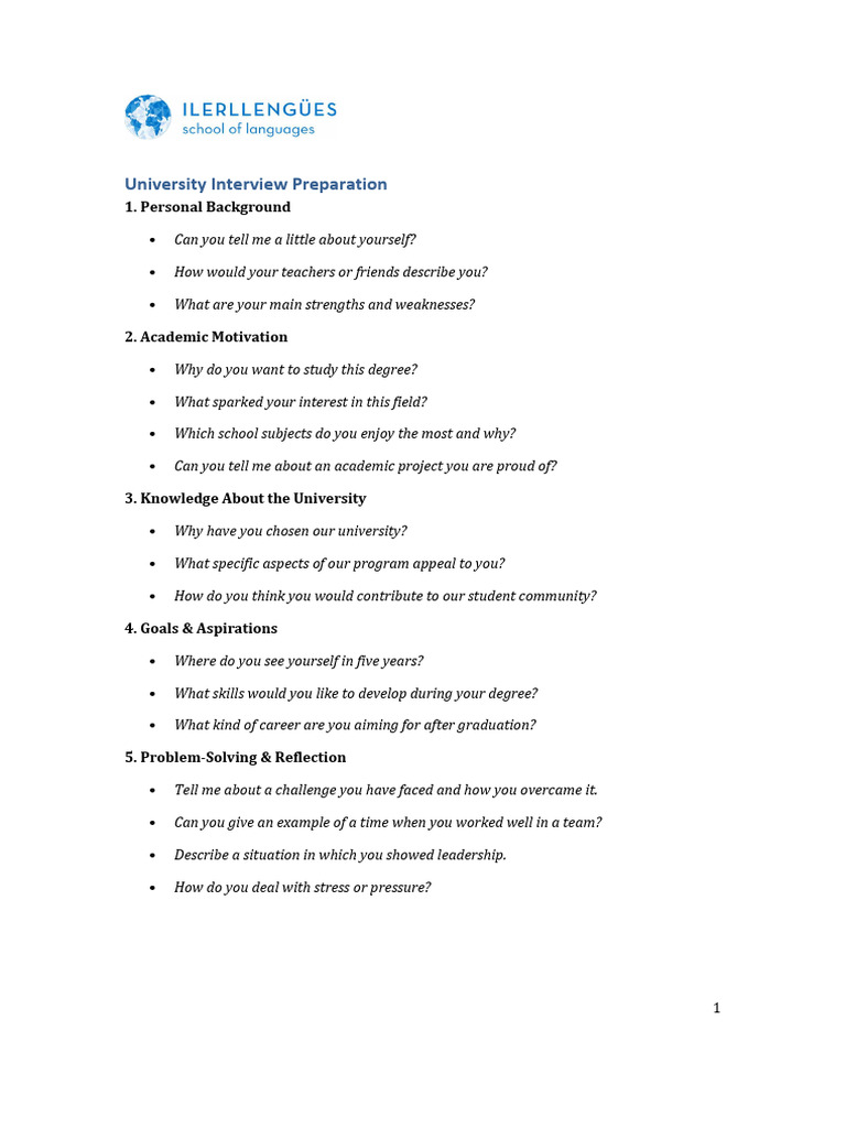 University Interview Prep Guide | PDF