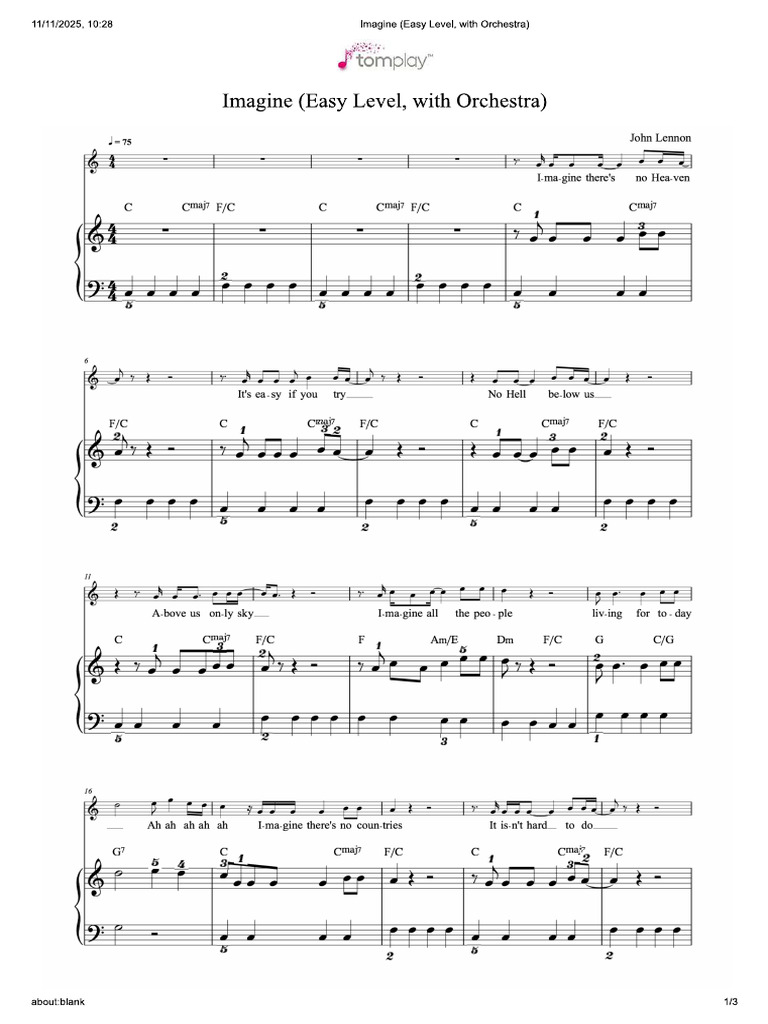 Imagine - Piano | PDF