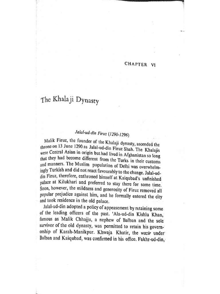 The Khalji Dynasty | PDF