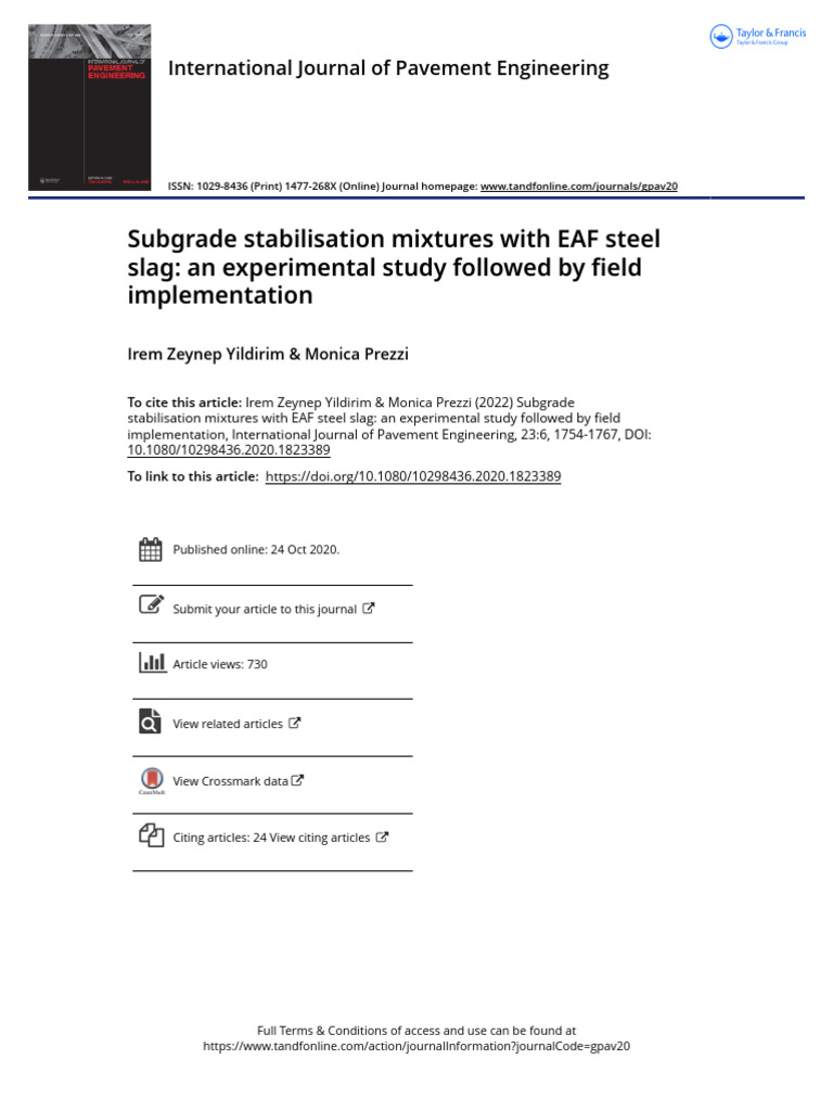 EAF Steel Slag for Subgrade Stabilization | PDF | Materials | Building ...