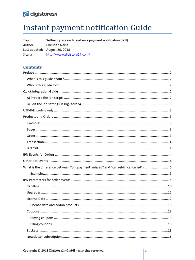 Instant Payment Notification Setup Guide | PDF | Subscription Business ...
