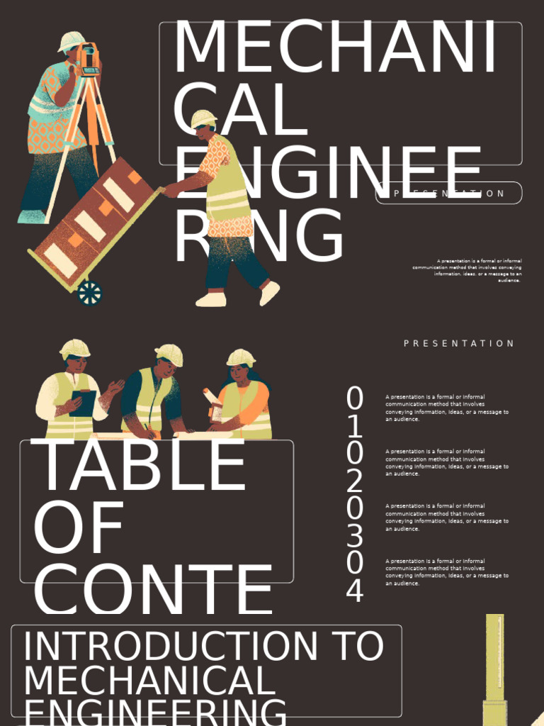 Brown and Green Creative Illustration Mechanical Engineering ...