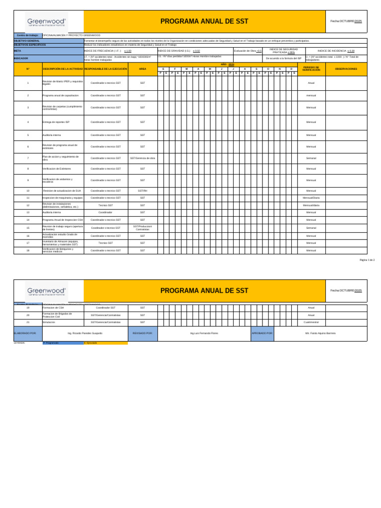 Programa Anual de SST 2024-2025 | PDF