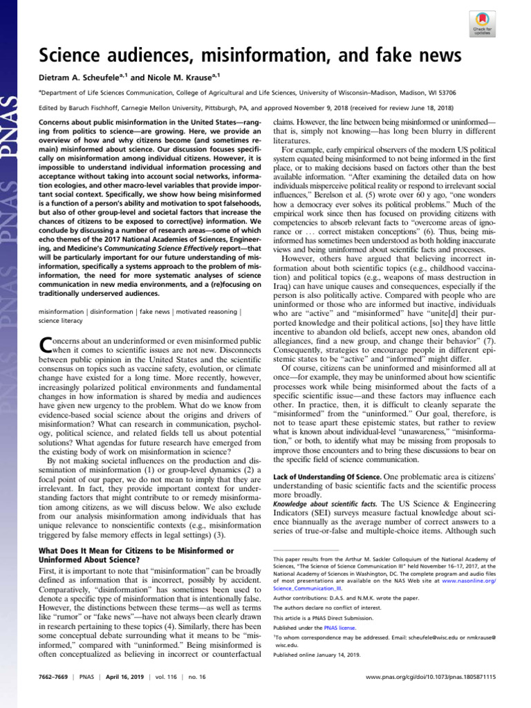 Understanding Science Misinformation | PDF | Conspiracy Theory | Knowledge