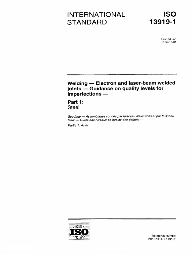Iso13919 1 | PDF | International Organization For Standardization | Welding