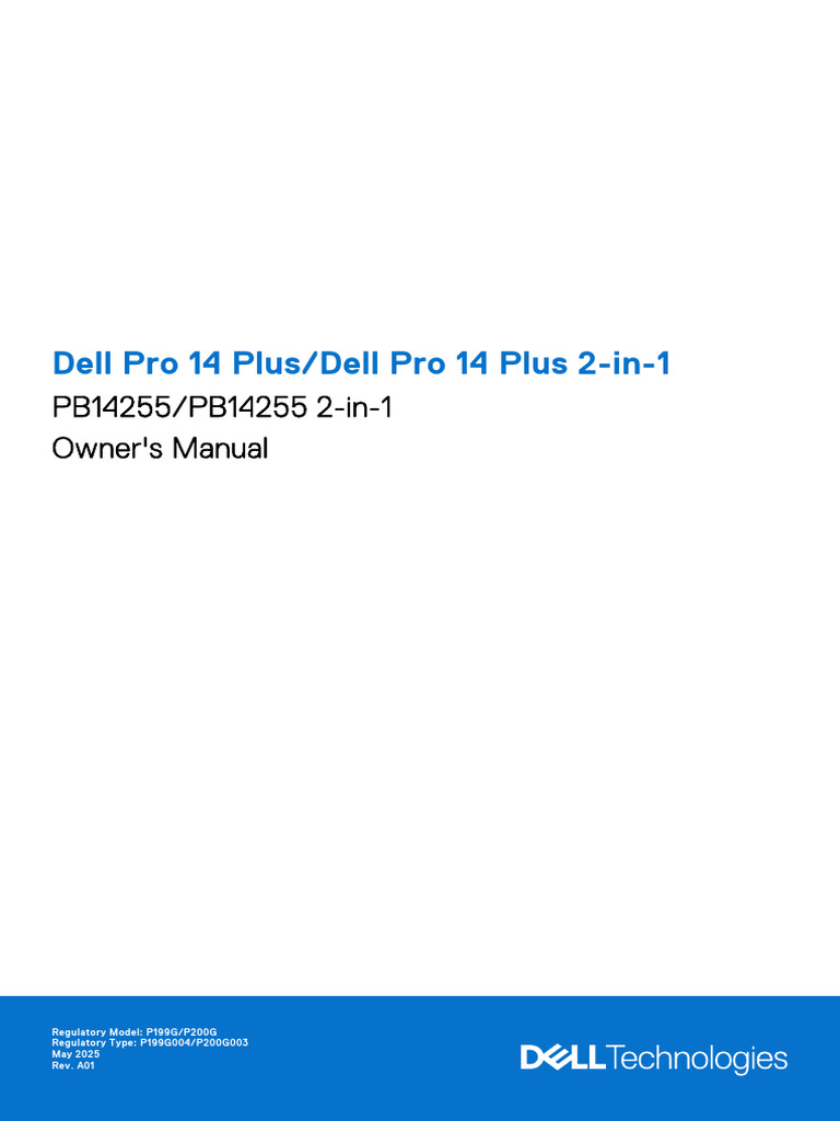 Dell Pro 14 Plus Owner's Manual | PDF | Usb | Computing