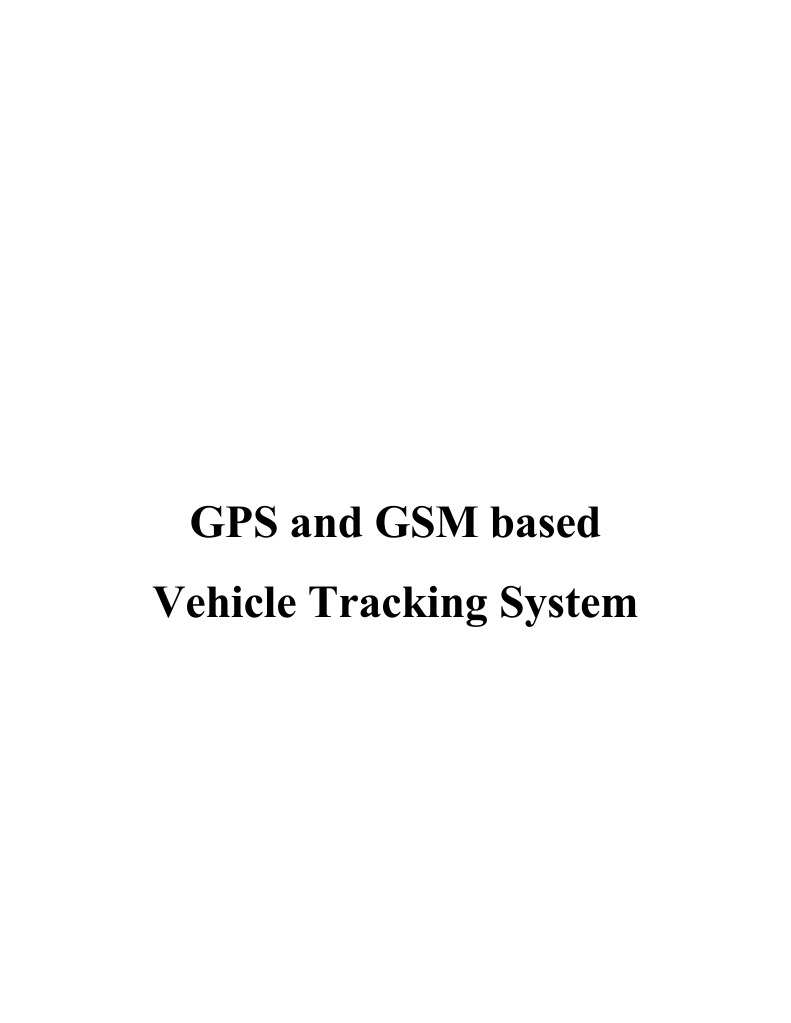 Vehicle Tracking System PDF