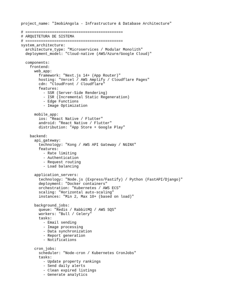 ImobiAngola: Cloud-Native Architecture | PDF | Postgre Sql | Boolean ...