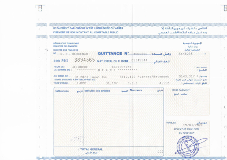 Quittance Finance | PDF