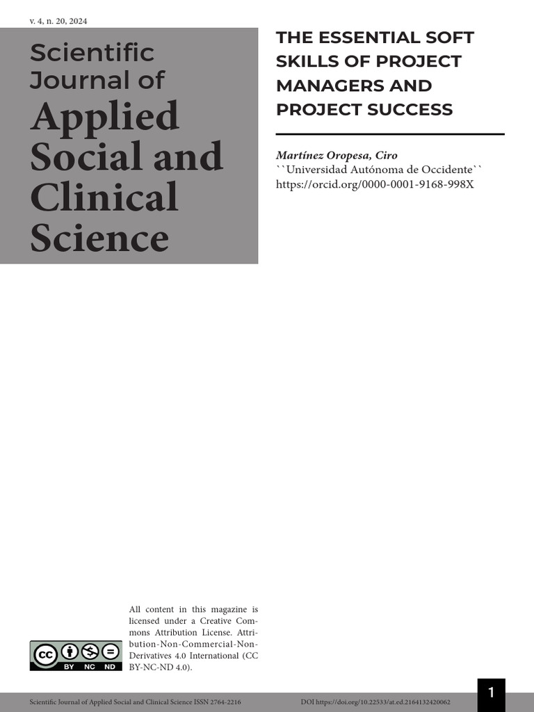 2023 - Autor - Essential Soft Skills Project Managers Success - Artigo ...