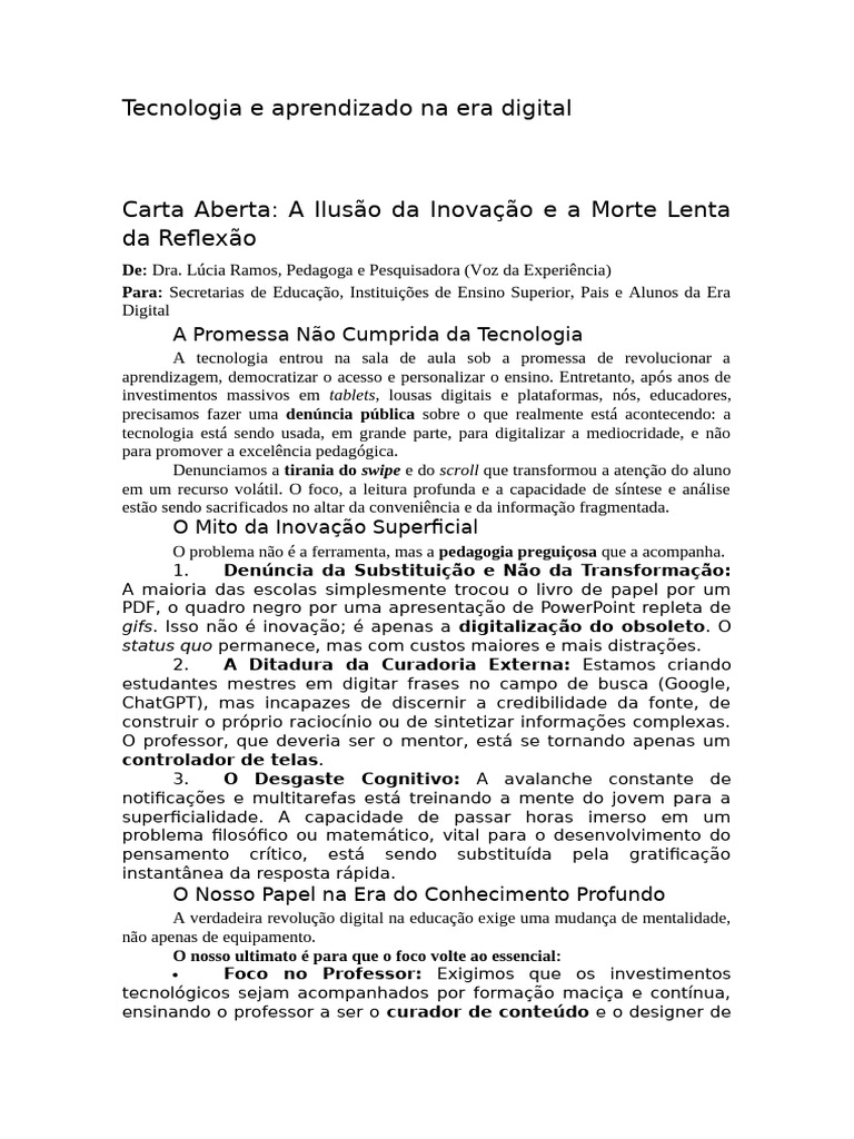 Inovação Educacional na Era Digital | PDF | Pedagogia | Aprendizado