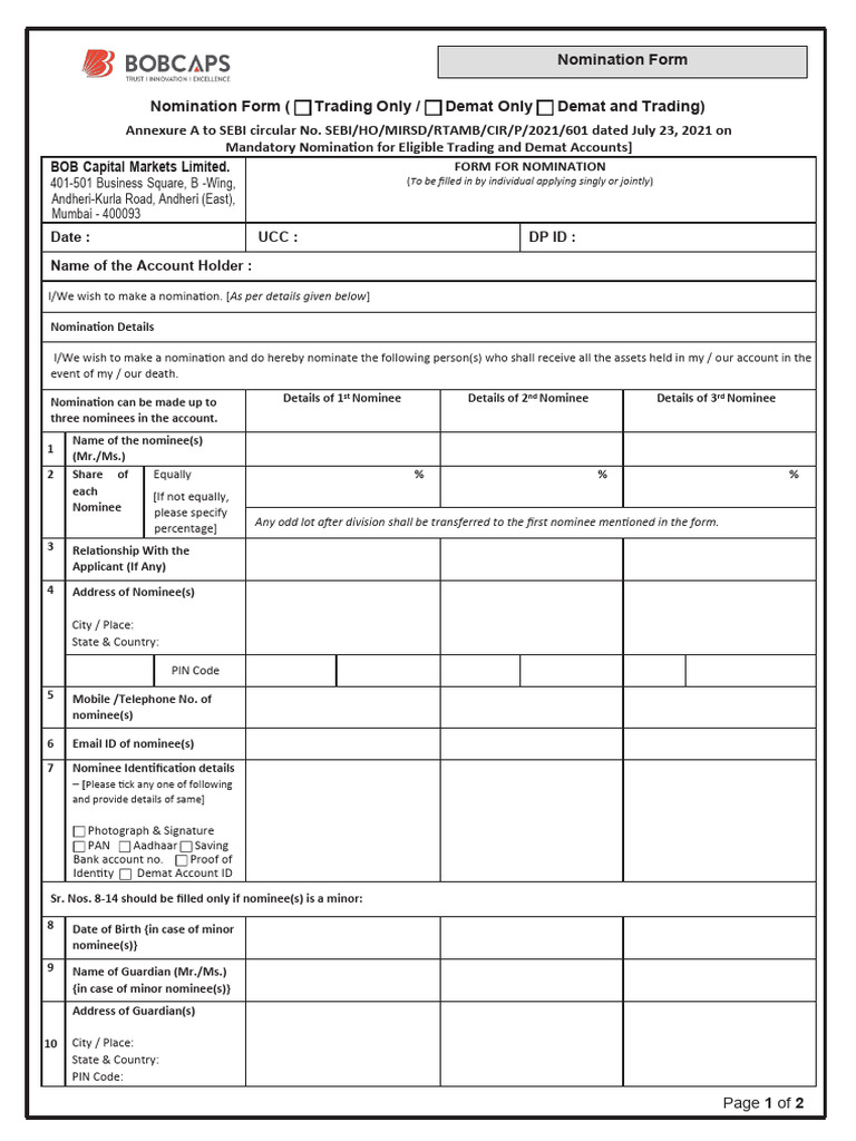 Nomination Form | PDF | Applications Of Cryptography | Access Control