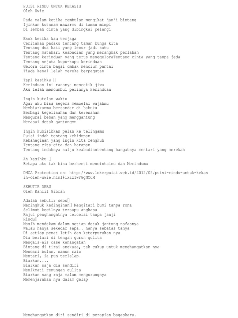 Puisi Rindu Tanpa Cinta Pantun Cinta Puisi Rindu Tanpa Cinta Pantun Cinta