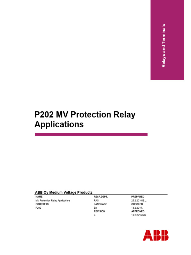 MV Protection Relay Applications Guide | PDF | Electronic Engineering ...