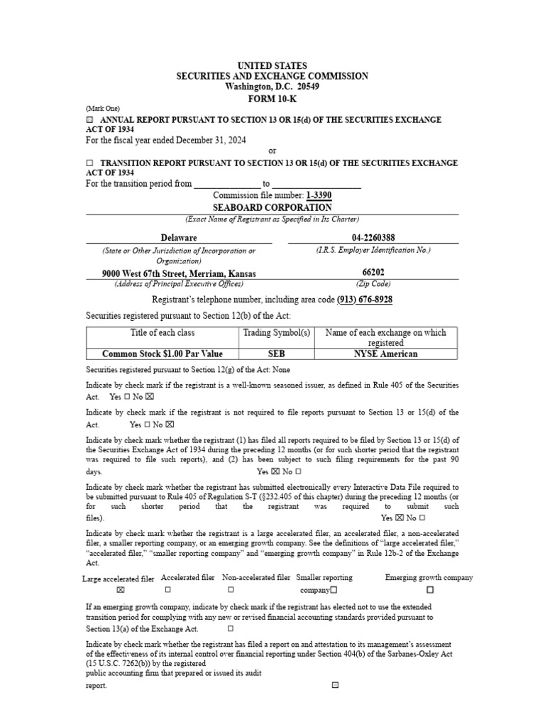 SEB_10K24 | PDF | Form 10 K | Employment