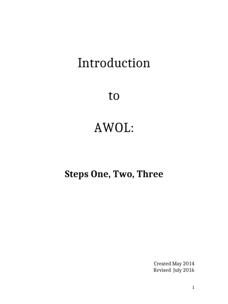 FA AWOL1,2,3 Complete Kit 2014 | PDF | The Big Book (Alcoholics ...