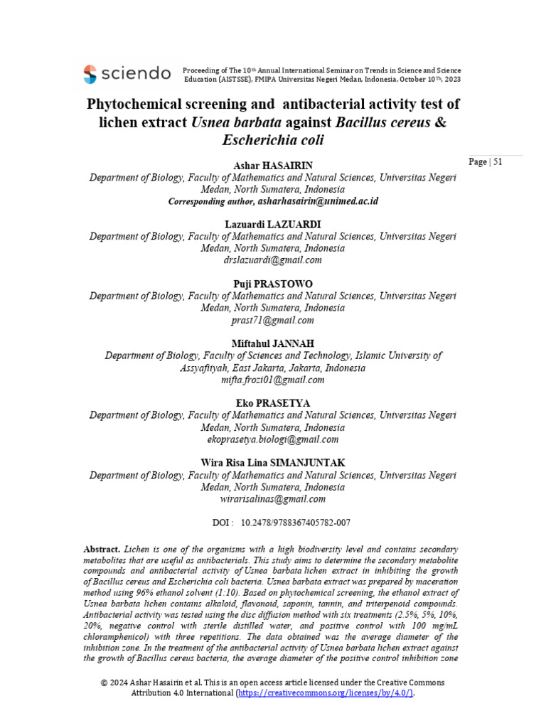 Phytochemical Screening and Antibacterial Activity | PDF | Bacteria ...