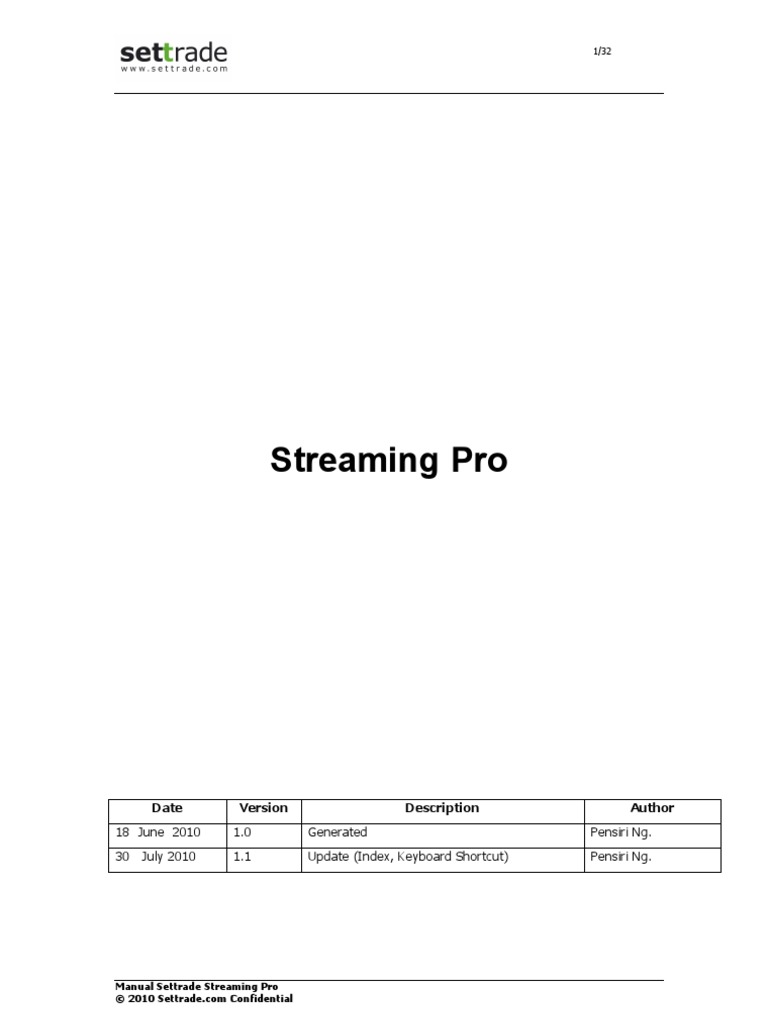 Manual Streaming Pro | PDF | Order (Exchange) | Securities (Finance)