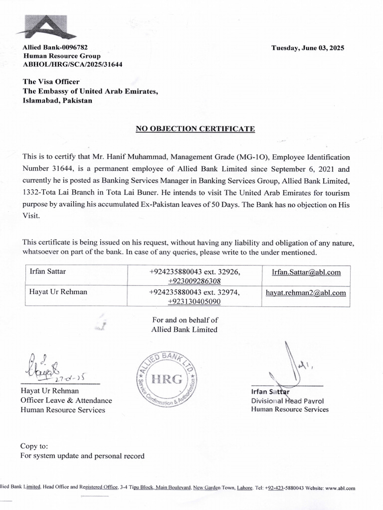 No Objection Certificate | PDF