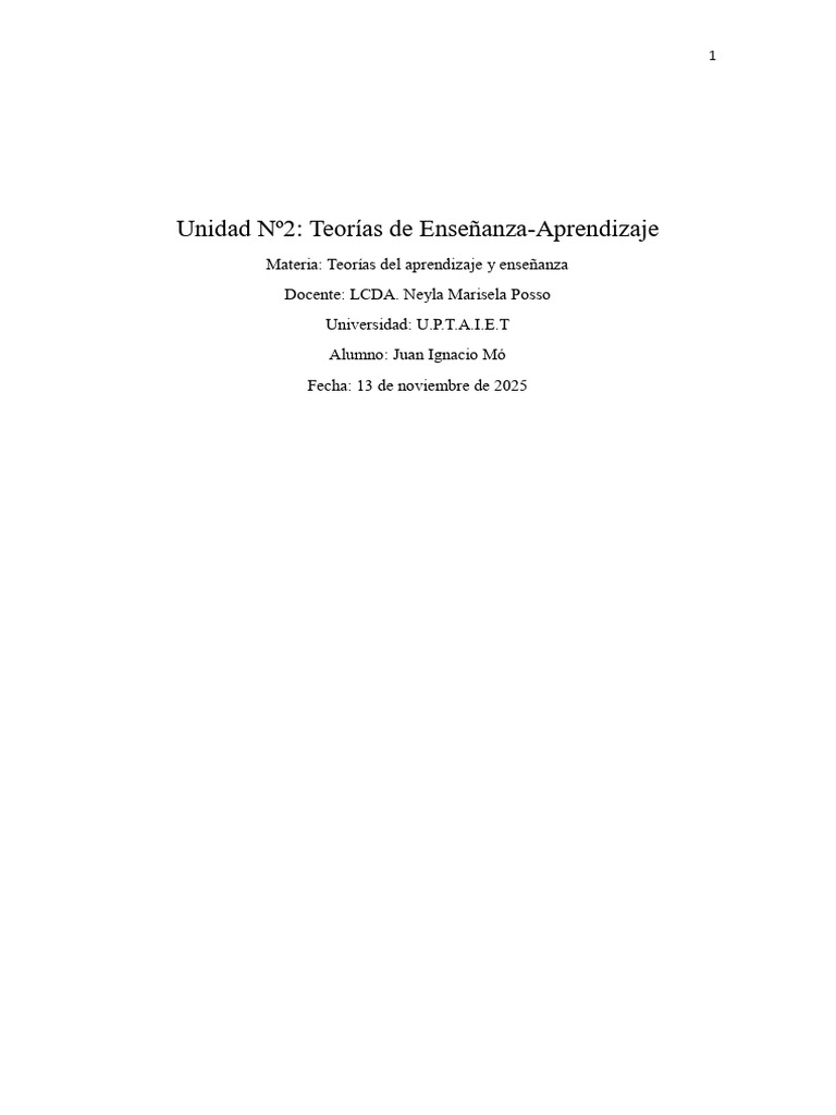 Comparativa de Teorías de Aprendizaje | PDF | Constructivismo ...