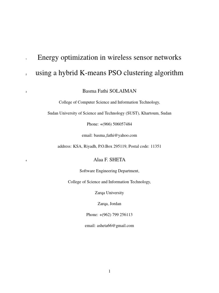 ELK 1403 293 Manuscript 2 | PDF | Wireless Sensor Network | Cluster ...