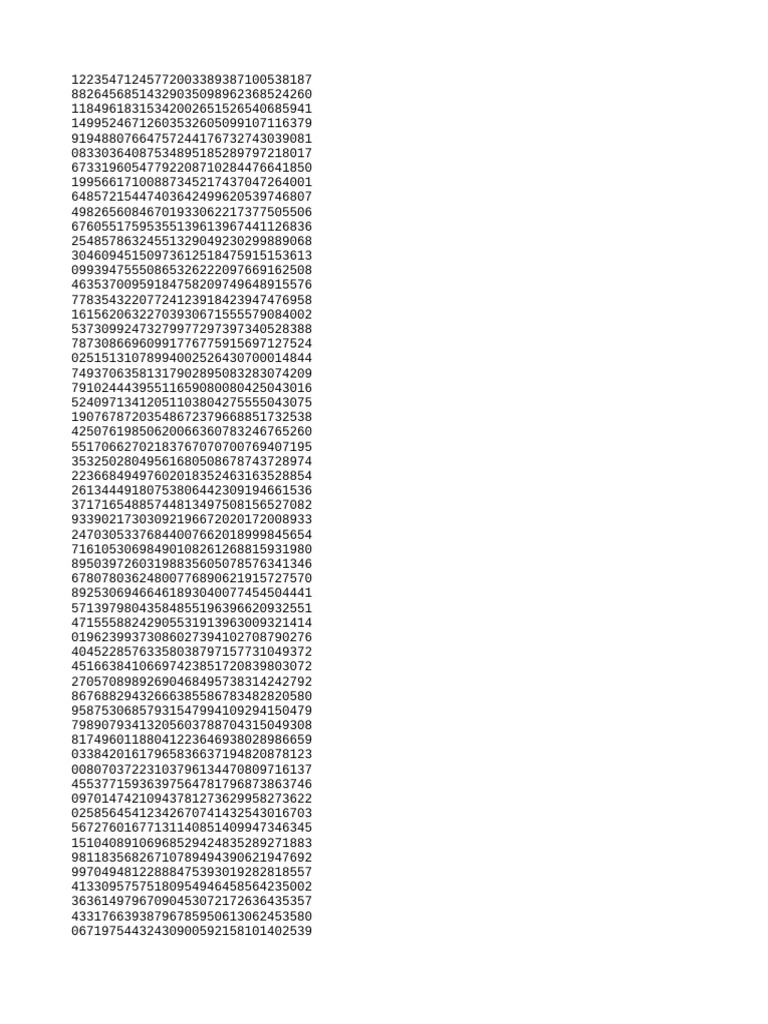 Unique Numeric Data Sequence | PDF