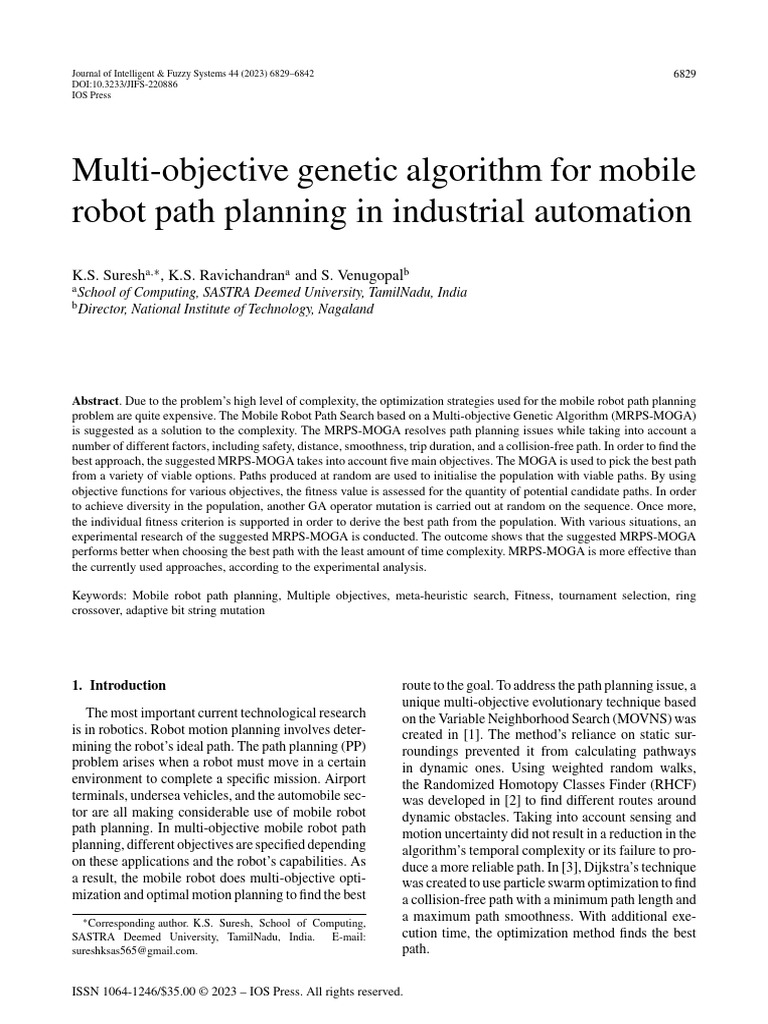 Multi-Objective Genetic Algorithm for Robot Path Planning | PDF ...