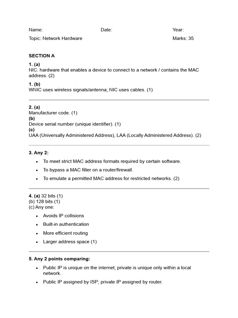 Network Hardware Overview and Functions | PDF | Ip Address | Computer ...
