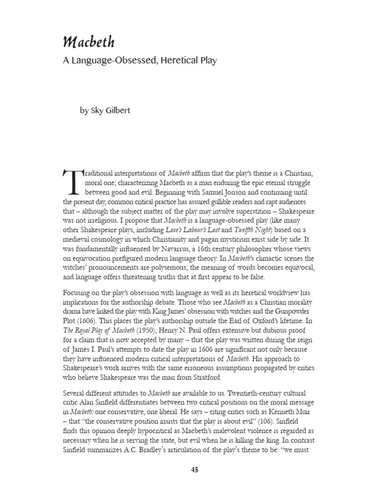Macbeth: Language and Heresy Explored | PDF | Macbeth | Witchcraft
