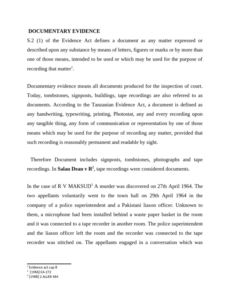 Documentry Evidence | PDF | Evidence (Law) | Parol Evidence Rule