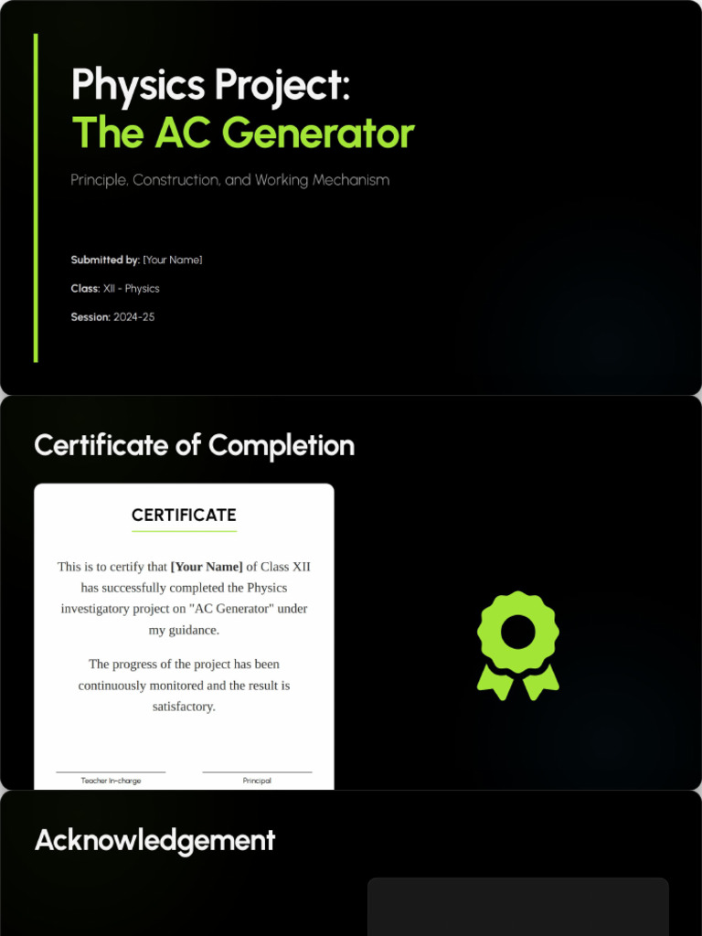 Physics Project Ac Generator Pdf