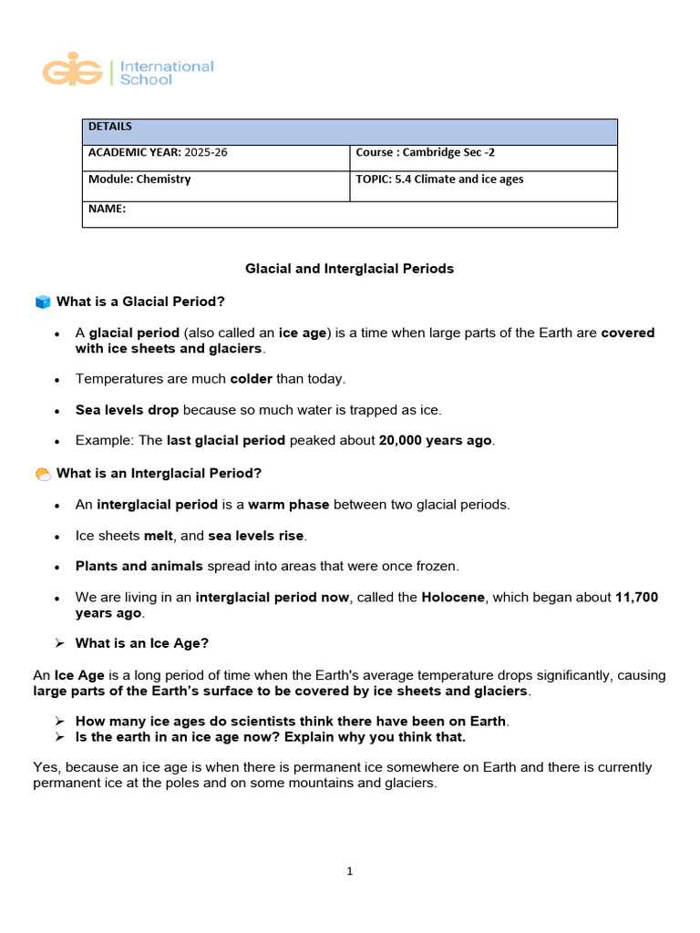 GIG International School54 Climate and Ice Ages - 251119 - 181521 | PDF ...